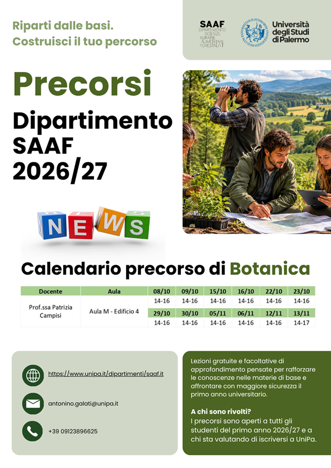 Calendario precorso botanica 2026
